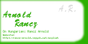 arnold rancz business card